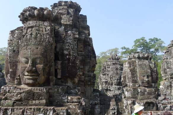 The many faces of the Bayon Buddha, suspected by experts to resemble Jayavarman's own face very closely.
